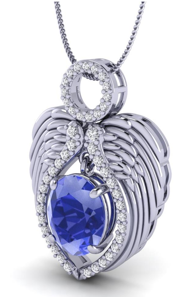 14K White Gold Tanzanite Pendant