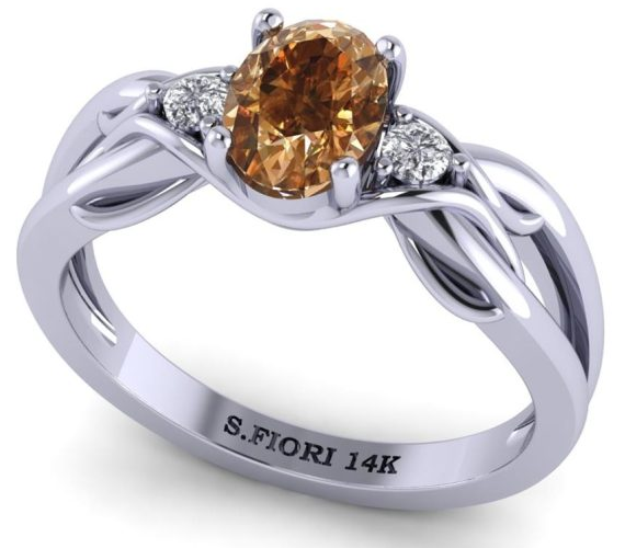 14K White Gold Cognac Elegance