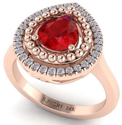 Pear-Cut Ruby Elegance