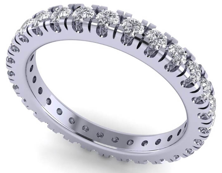 14K White Gold Diamond Band