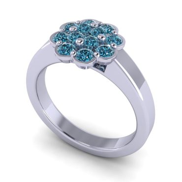 14K Gold SF Halo Collection Round Brilliant Cut  Band 0.59 CTW