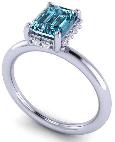 Engagement Ring - Blue Diamond