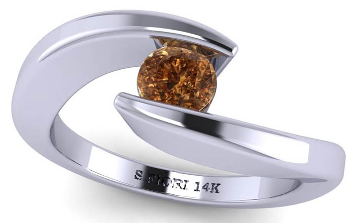 Engagement Ring - Cognac Diamond