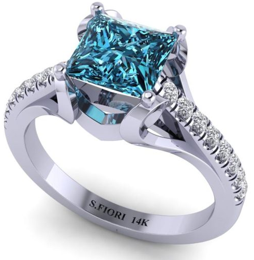 Blue Diamond Ring