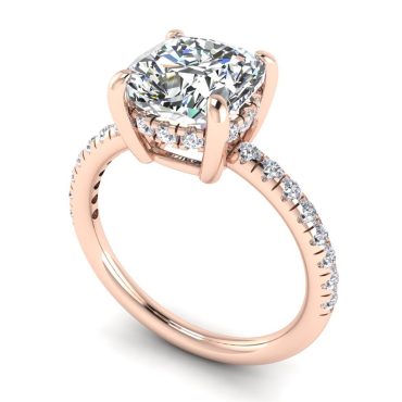 14K Gold Cushion Cut  Rings 2.80CTW