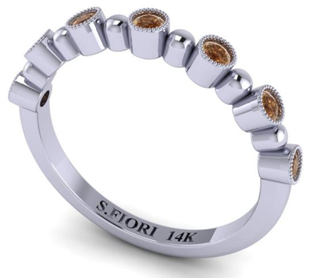 Round shaped Ring Featuring Cognac Diamond