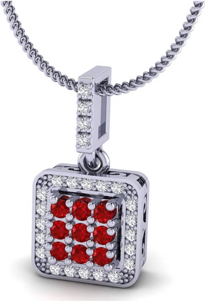 Ruby Pendant in White Gold