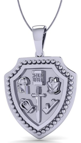 White Gold oG Collection Armor of God Pendant