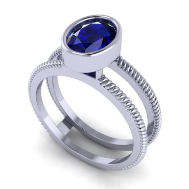 Oval shaped Victoria Tina Ring in 14K Gold 1.50 CTW