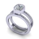 Victoria Tina Cushion Shaped White Diamond Lab Ring in White Gold, 2.50 carats