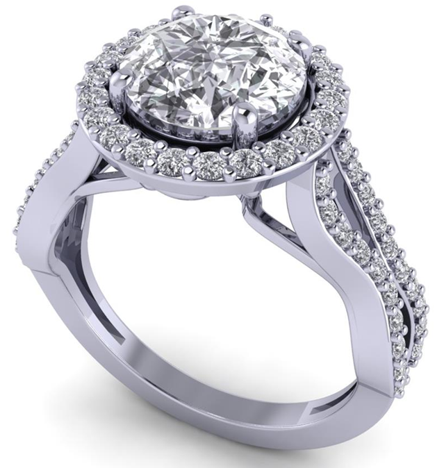 White Gold Round-shaped White Lab Diamond Ring
