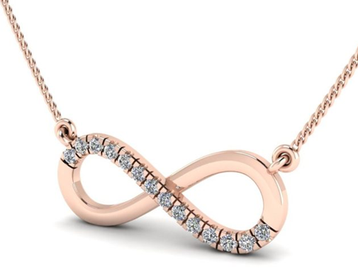 Rose Gold Round-cut White Lab Diamond Pendant