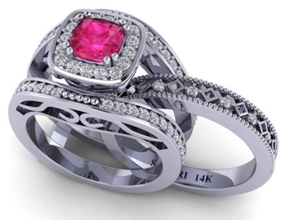 White Gold Victoria Cushion-cut Pink Sapphire Ring