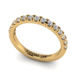 Stackable diamond ring in gold setting