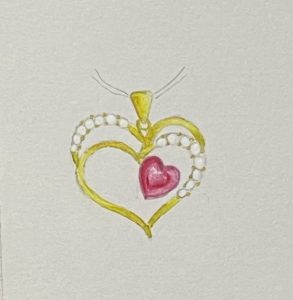 Image of a pendant with overlapping hearts