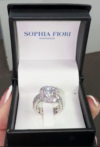 Handcrafted gold engagement ring with diamond center stone — custom made at Sophia Fiori