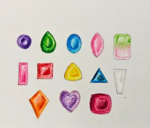 Image of different gemstones in different colors and shapes
